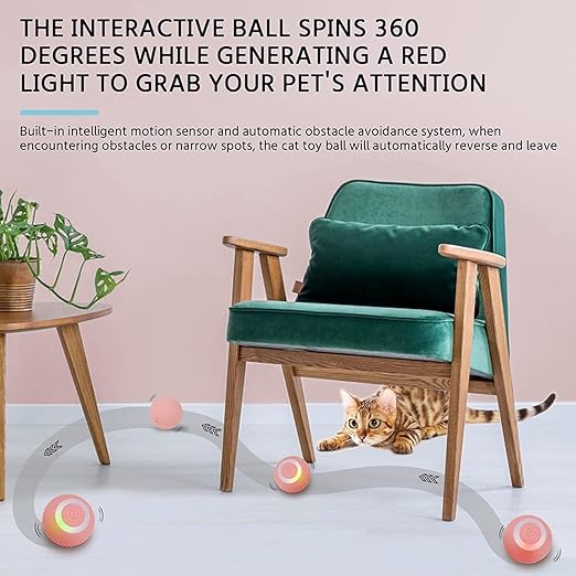PawPura ChaseGlow Auto-Rotating LED Cat Ball – product photo