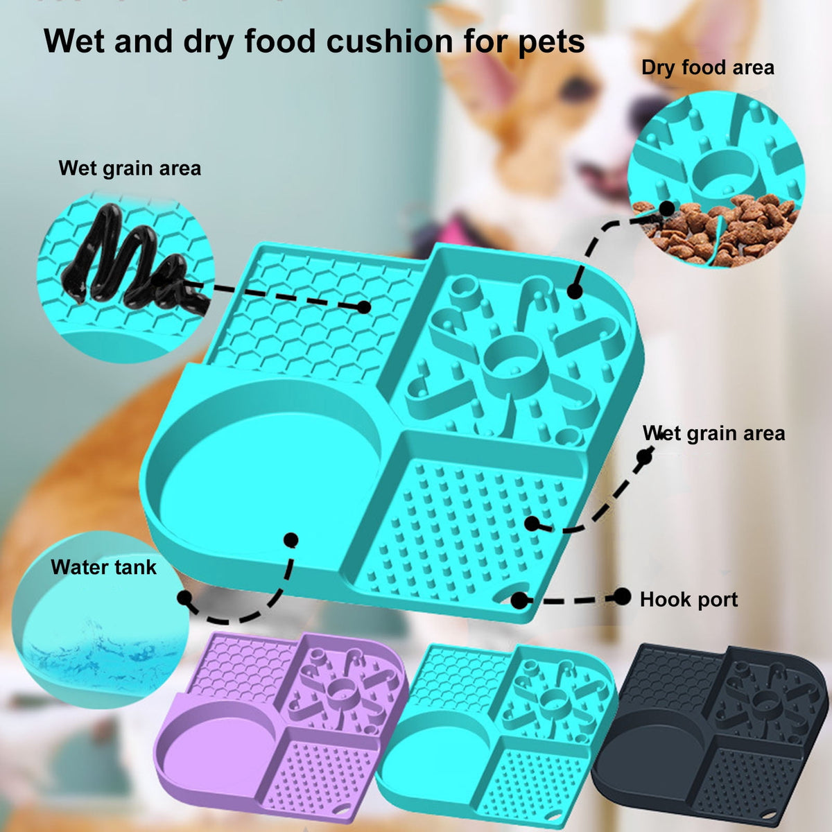 PawPura 4-in-1 Slow Feeder & Lick Mat – product photo