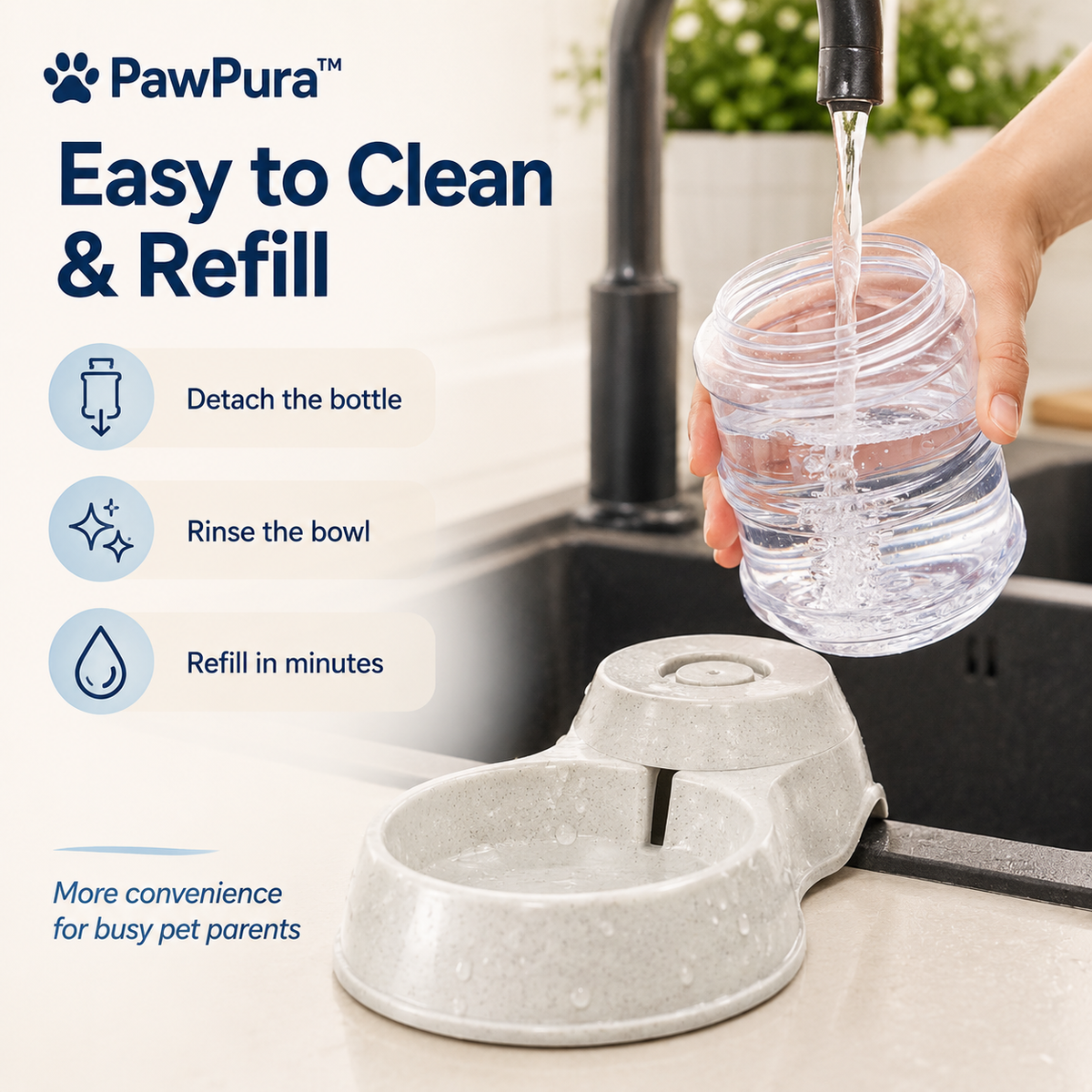 PawPura FreshFlow 3.5L Pet Water Dispenser – product photo