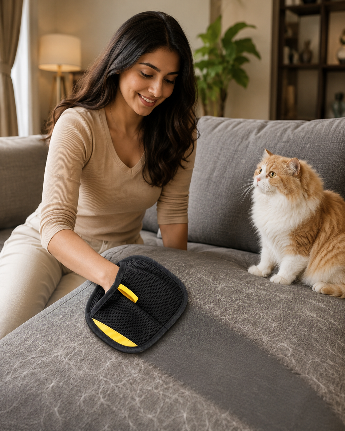 PawPura FurEase De-Shedding Grooming Glove – product photo