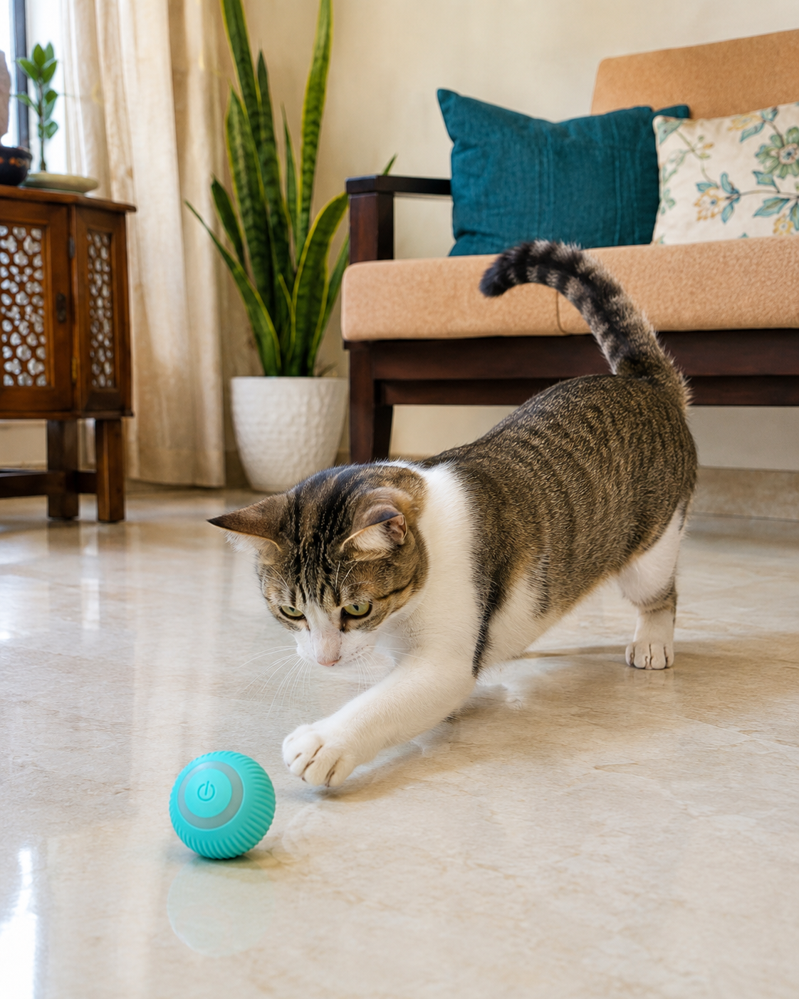 PawPura PlayRoll Smart Cat Ball – product photo