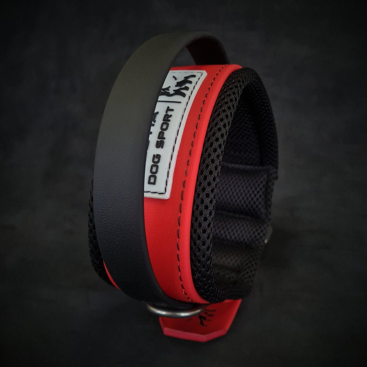 PawPura™ x Bestia Padded Leather & Tactical Dog Collar (Red)